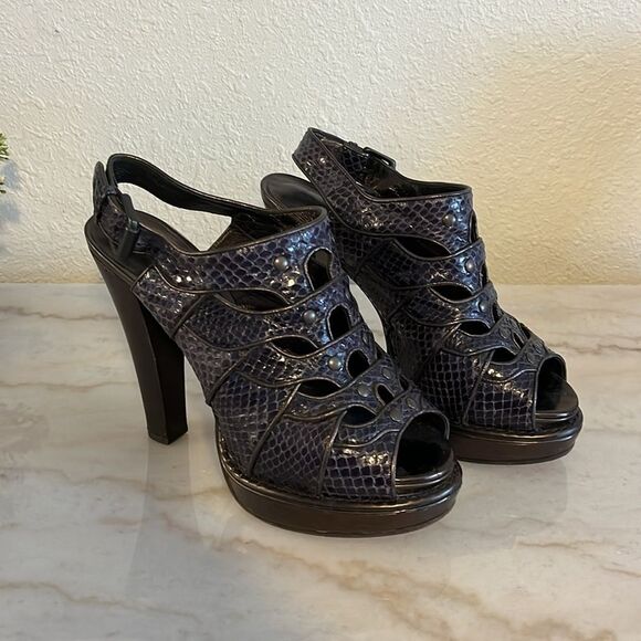 BOTTEGA VENETA heels Leather Python Animal print slingback platforms EU … - Picture 16 of 16